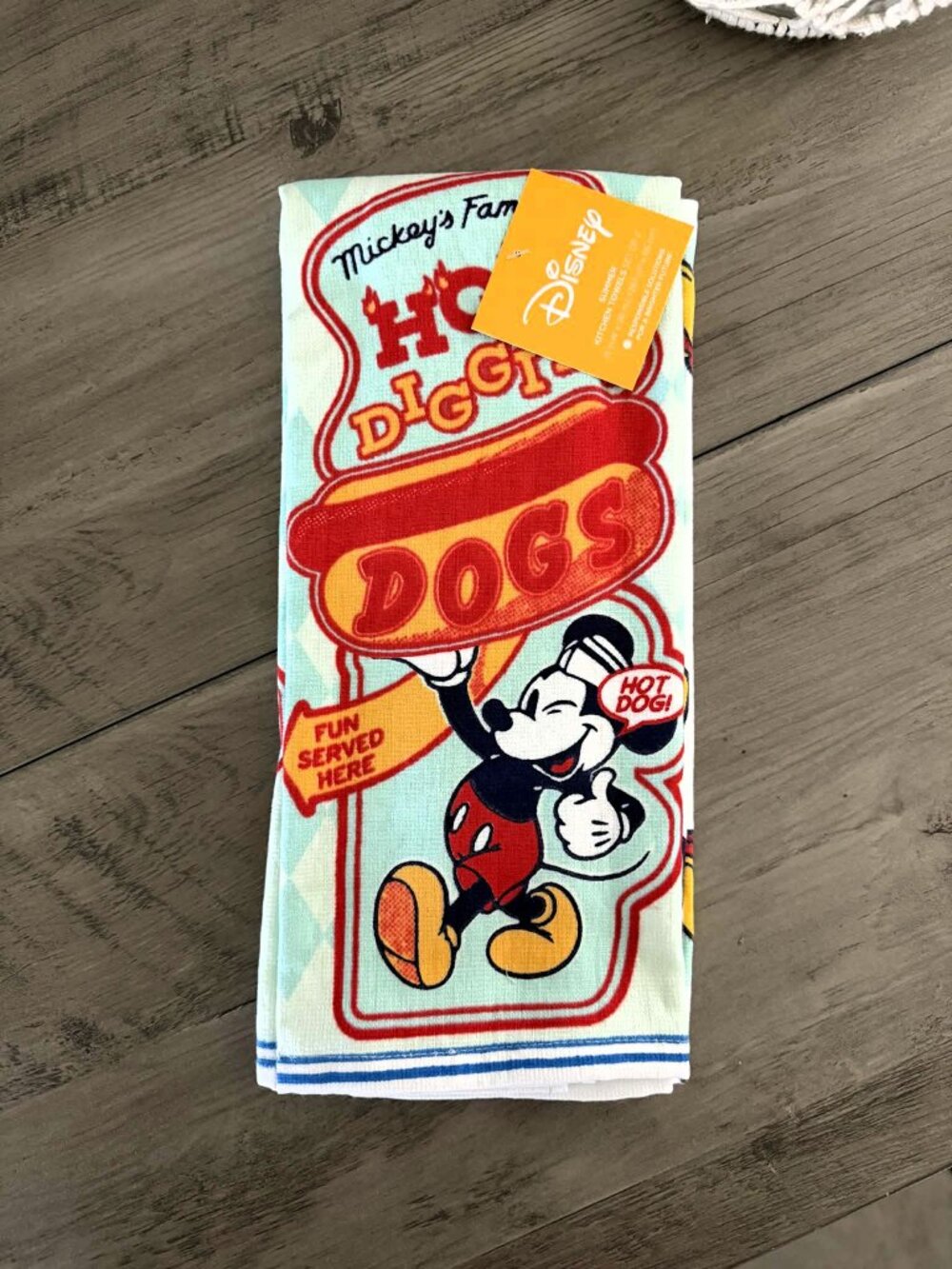 NEW 2Pk Mickey's Famous Hot Diggity Dogs Kitchen Towels